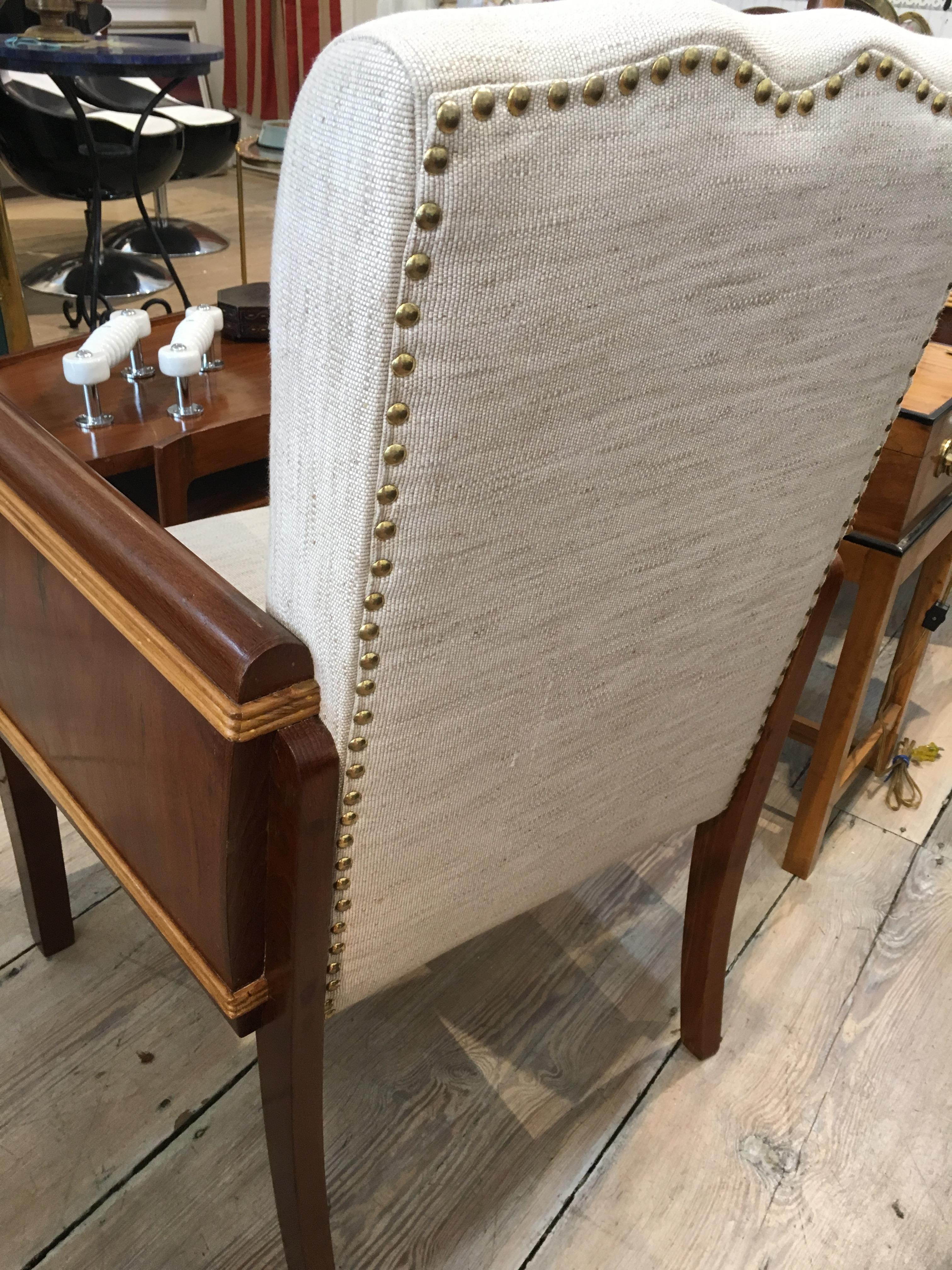 Pair of Teak and Satinwood Mid-Century Modern Armchairs 2