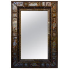Italian Reverse Painted Glass Mirror