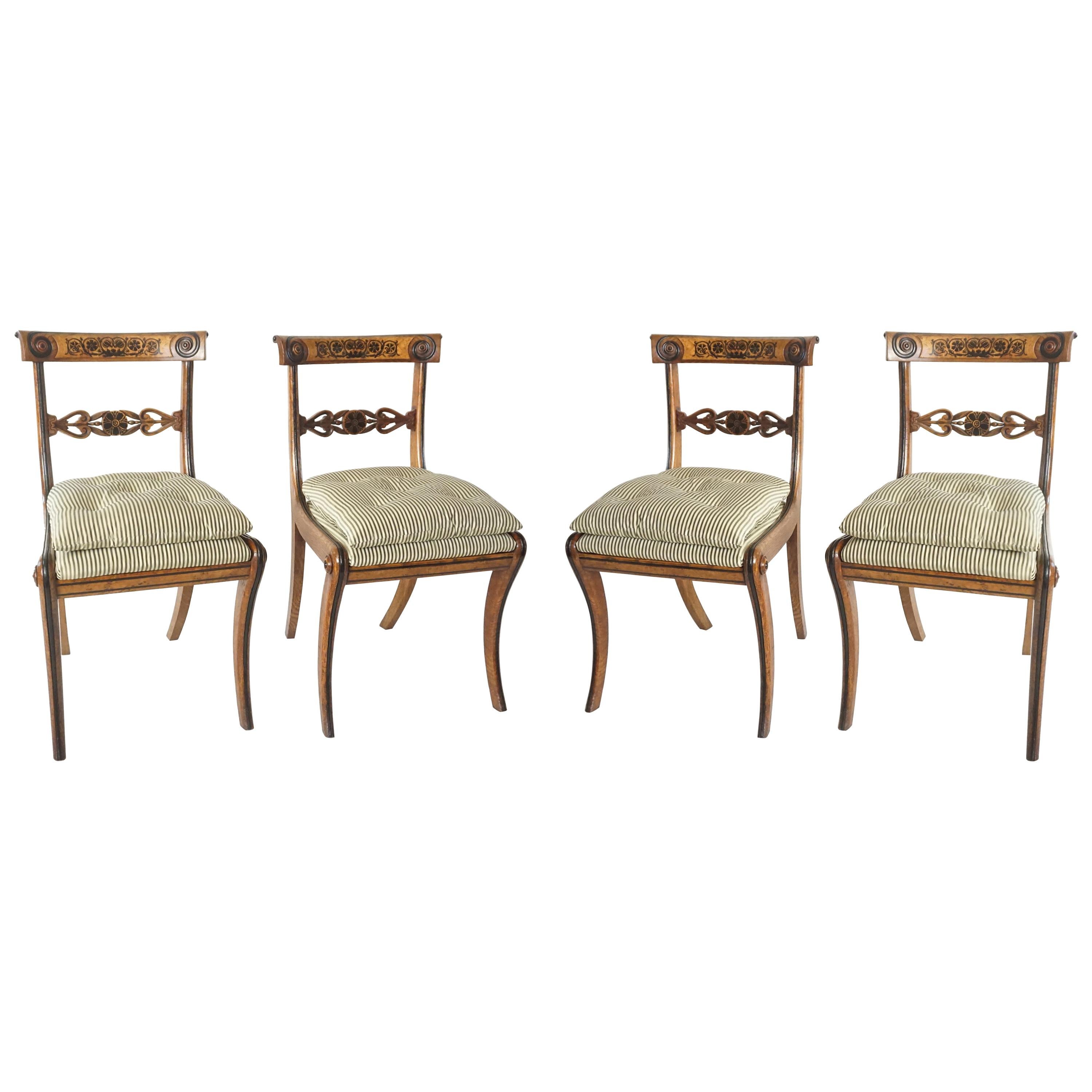 Chairs by George Bullock, Set of 4, England, 1816