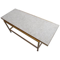 Brass Coffee Table with Glass Mosaic Top by Edward Wormley for Dunbar