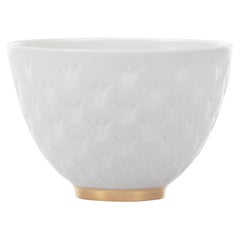 Mid-Century Modern White Porcelain Bowl by Gunnar Nylund
