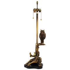 Hollywood Regency Marbro Sculpted Metal Table Lamp