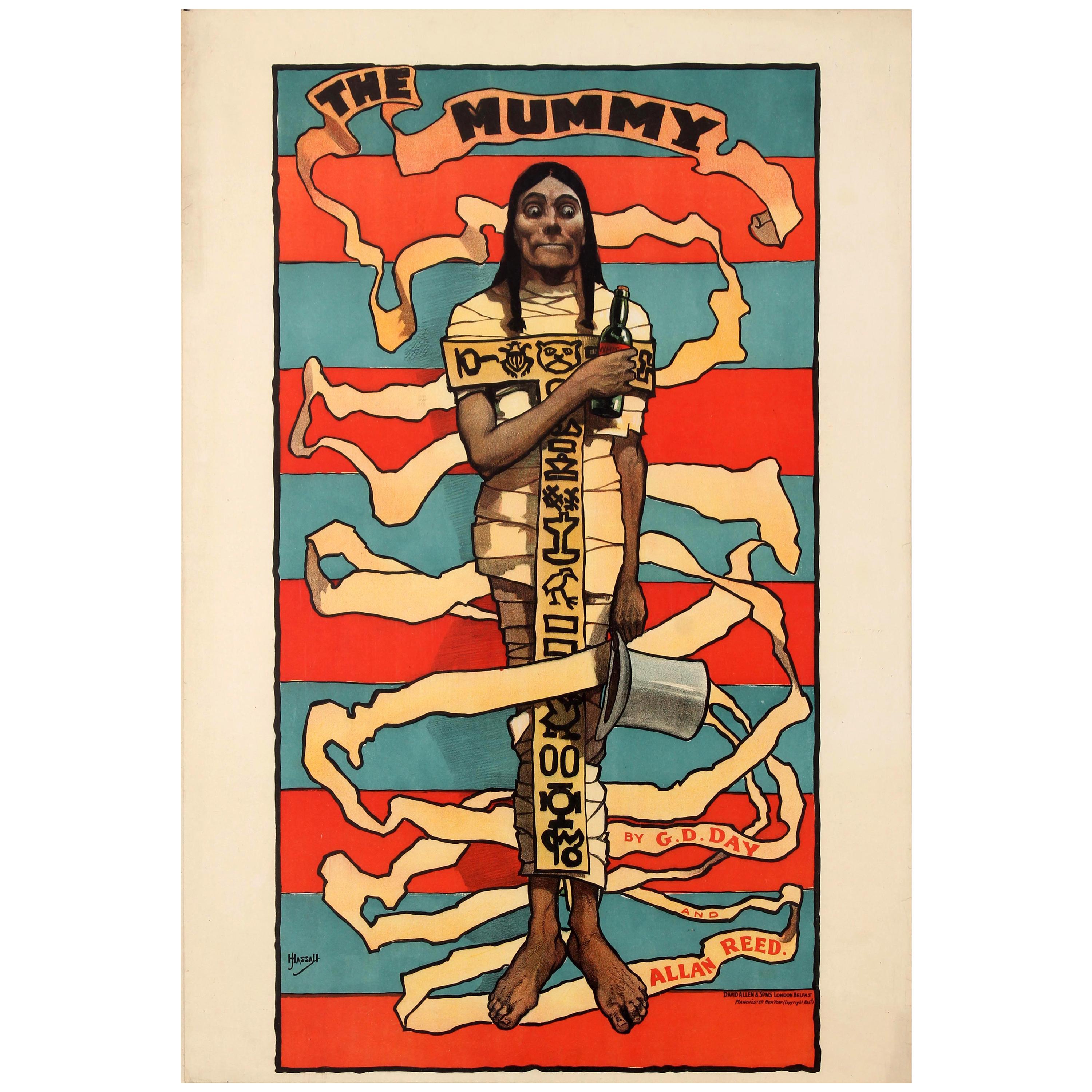 Original Antique Poster for the Mummy a Comedy Play by George Day and Allan Reed