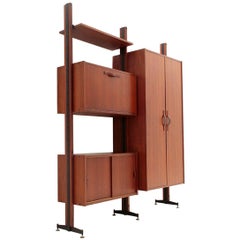 Italian Midcentury Wall Unit with Cabinet, 1960s