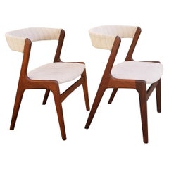 Kai Kristiansen Teak Dining Chairs, a Pair