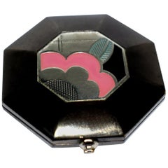 Retro Art Deco Ladies Powder Compact