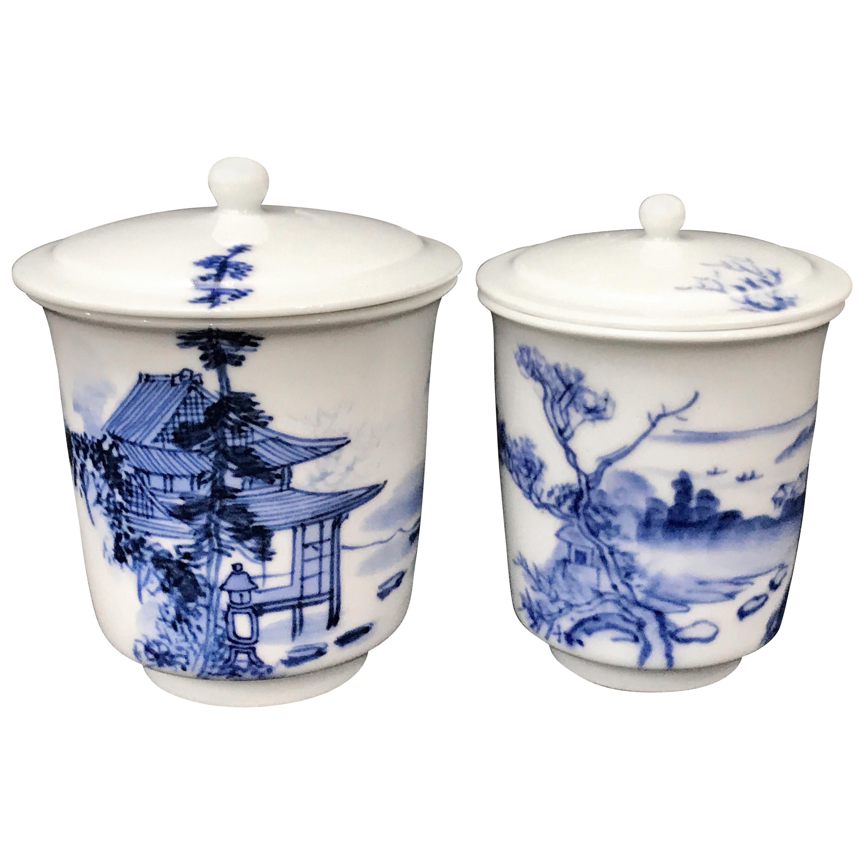 Two Japanese Arita Covered Cups For Sale