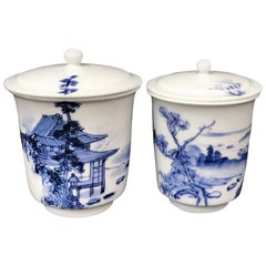 Two Japanese Arita Covered Cups