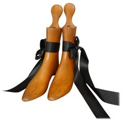 Antique 19th Century French Ladies Ankle Boot Stretchers in Beech