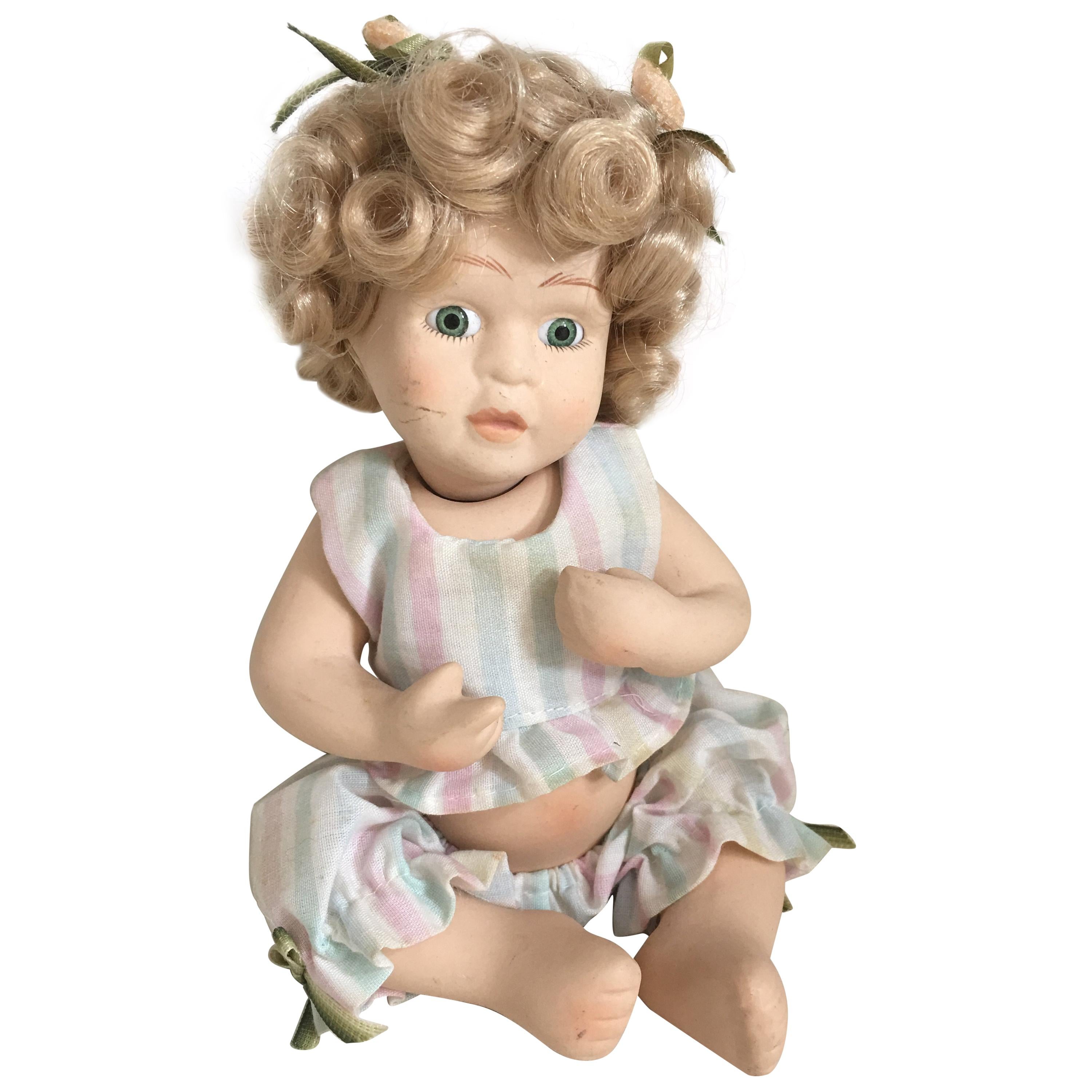 Midcentury Antique Bisque Porcelain Doll For Sale