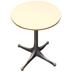 George Nelson for Herman Miller Pedestal Side Table, White Top Aluminum Legs