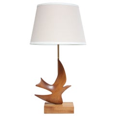Maple and Mahogany 'Dove' Lamp by Clark Voorhees for Hansen