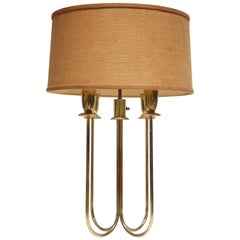 Mid-Century Modern Four-Fixture Brass Table Lamp