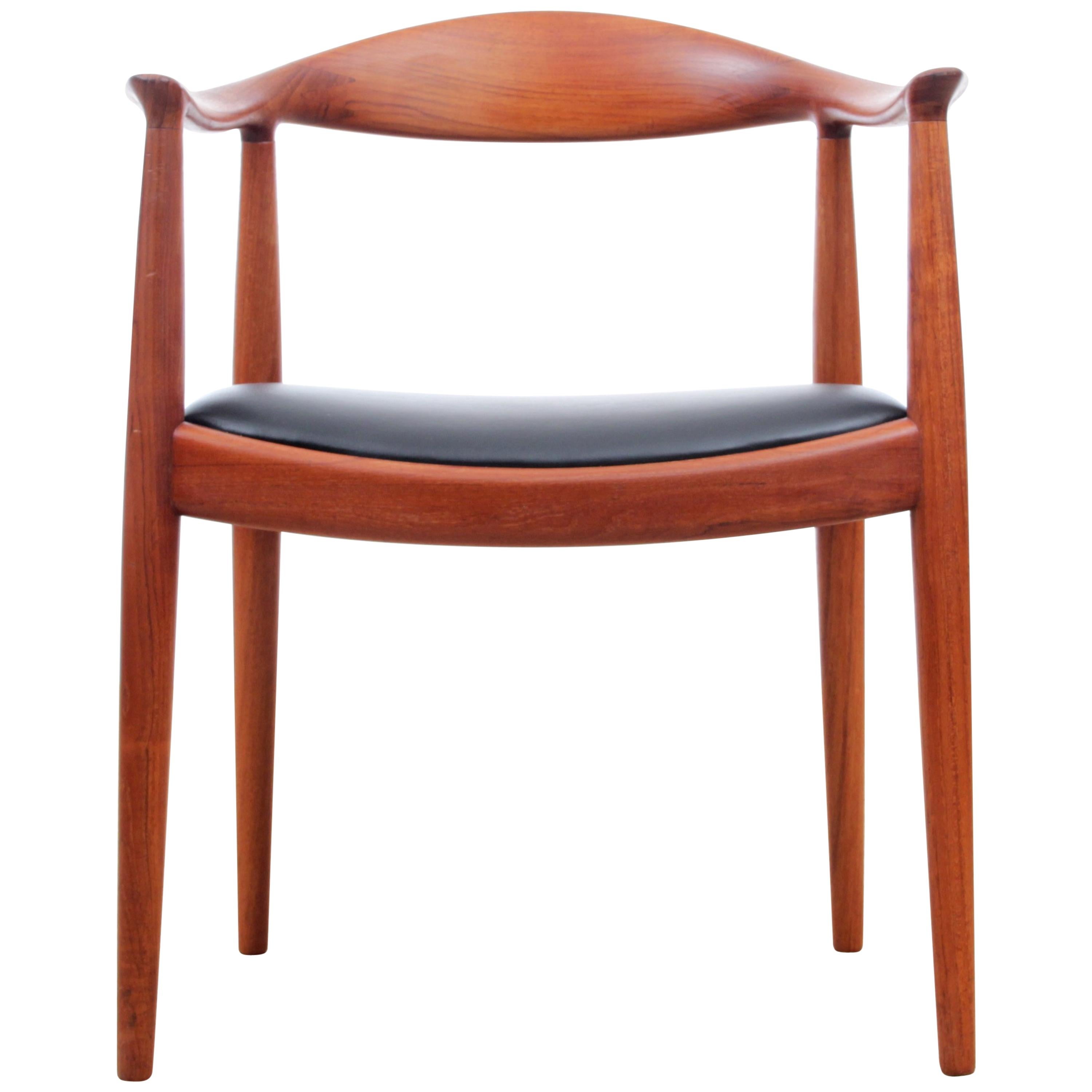 Set of two Scandinavian Armchairs "The Chair" in Solid Teak by Hans Wegner