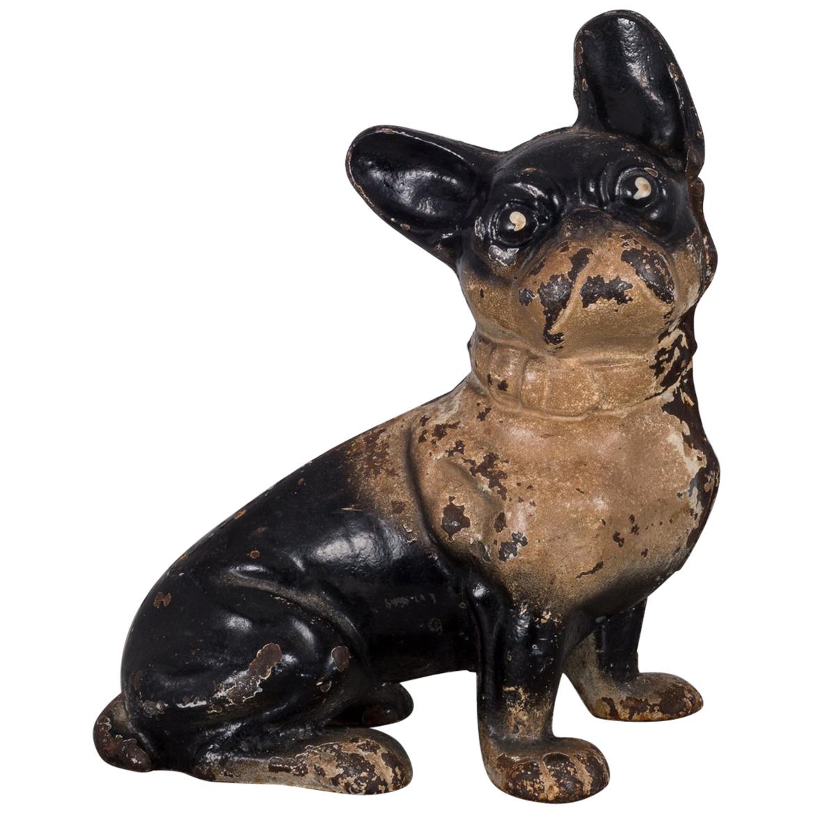 Early 20th Century Cast Iron French Bulldog Doorstop by Hubley, c. 1910- 1940s