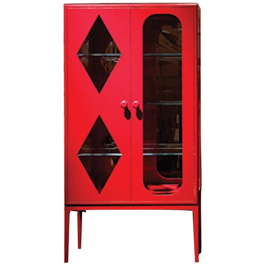 Established & Sons Tudor Two-Door Cabinet in Red by Jaime Hayon For Sale