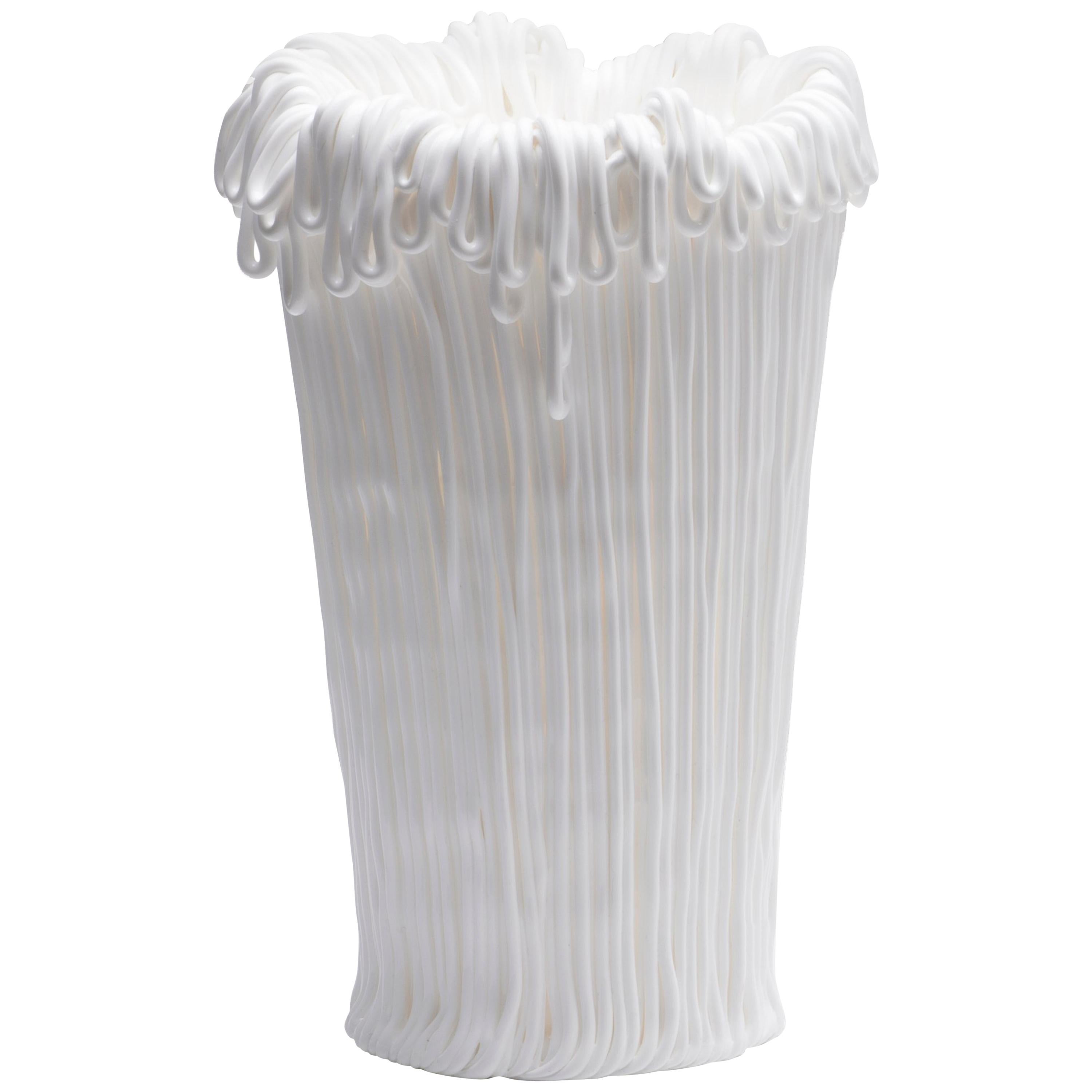 Established & Sons Frillo Vase with Handcrafted White Piping by Alessandro Ciffo