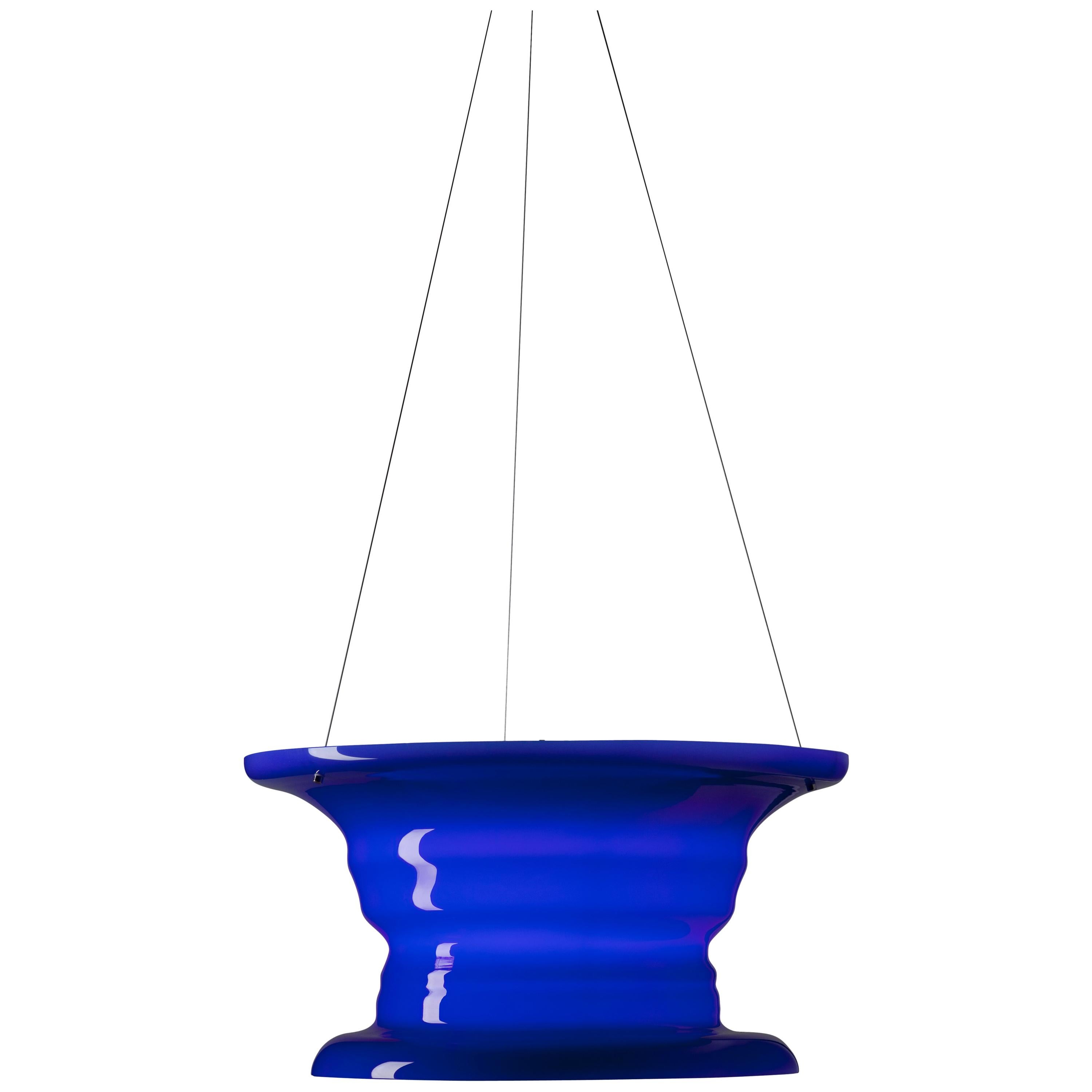 Established & Sons Opaline Blue Audrey Pendant Light by Venini & Michael Eden For Sale