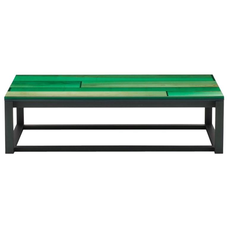 Iro Low Table in Green Stained Ash and Ocean Green by Jo Nagasaka For Sale