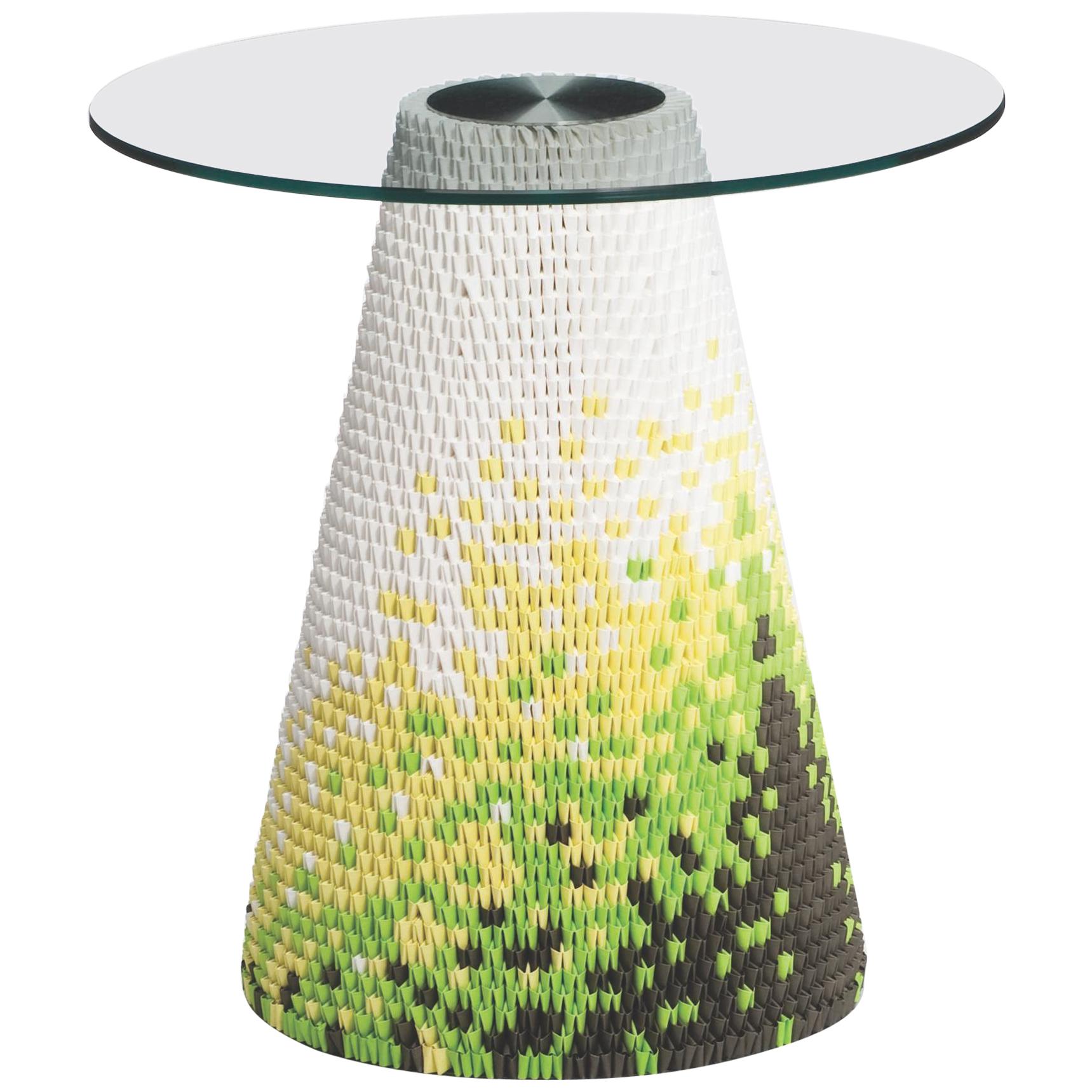 Established & Sons Zipzi in Fresh Hues Pattern One with Glass Top, Michael Young For Sale