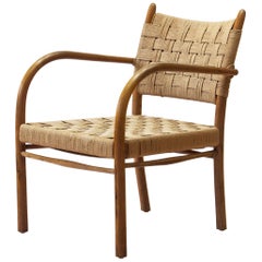 K. Scröder (/Frits Schlegel) Armchair in Beech and Woven Papercord, Denmark