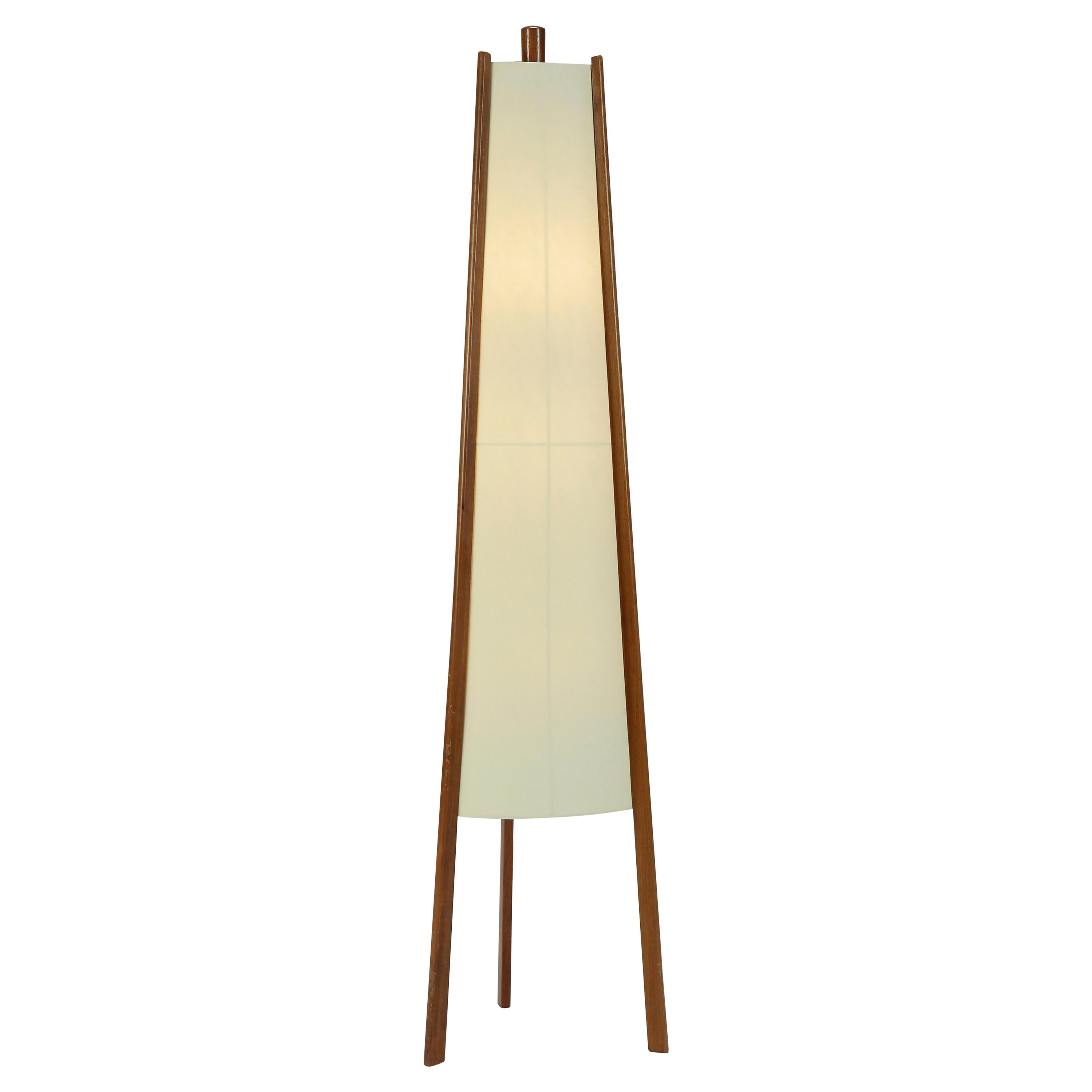 Swiss Floor Lamp Walnut, 1950s