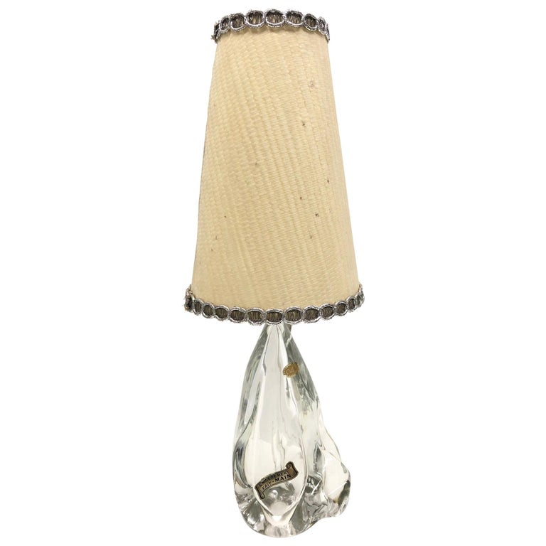 Iconic Midcentury Clear Crystal Glass Table Lamp In Style Of A Mountain Rock For Sale At 1stdibs