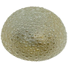 Amber Bubble Glass Limburg Flush Mount Ceiling Light Fixture, 1960s