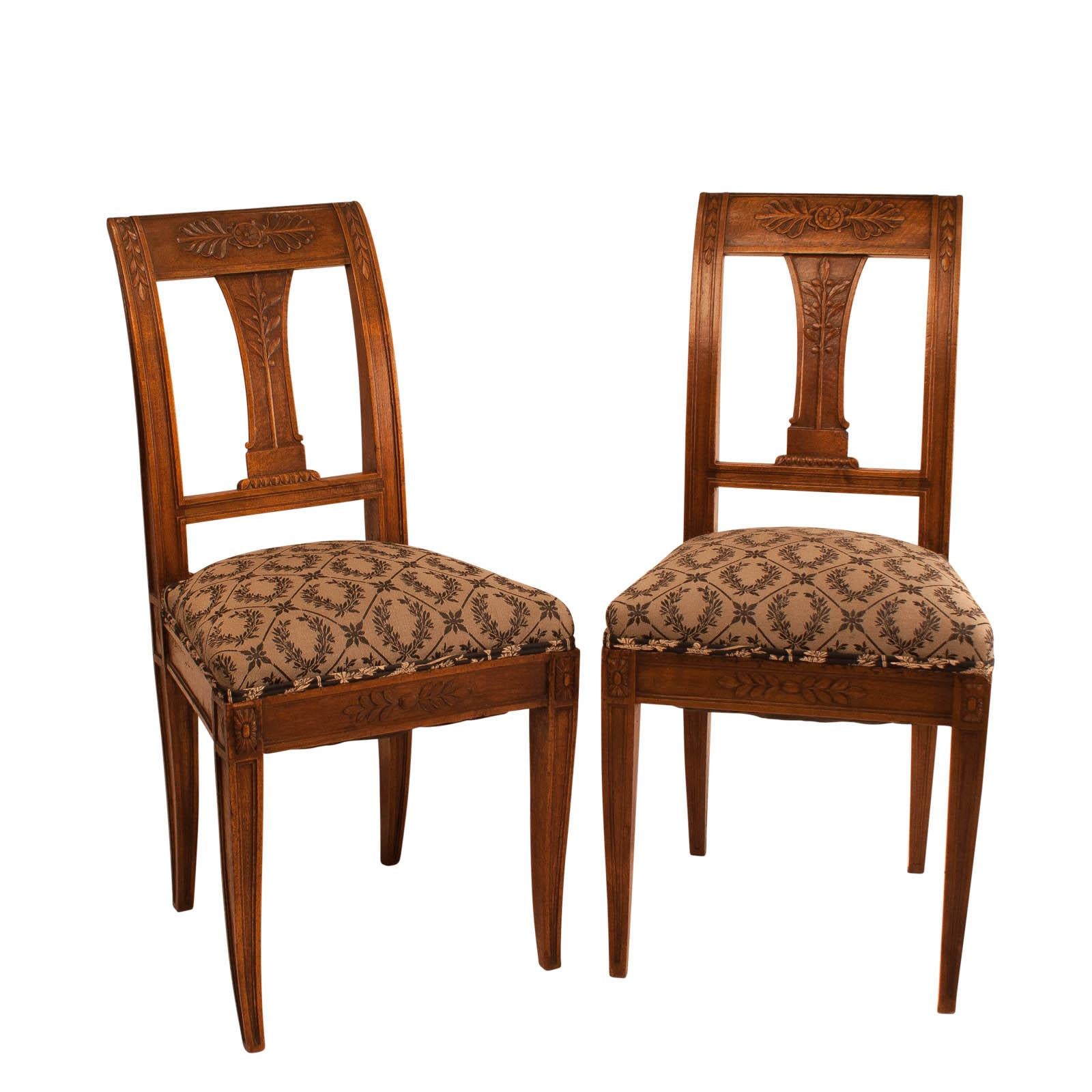 Pair of Neoclassical Style Side Chairs, France, circa 1880