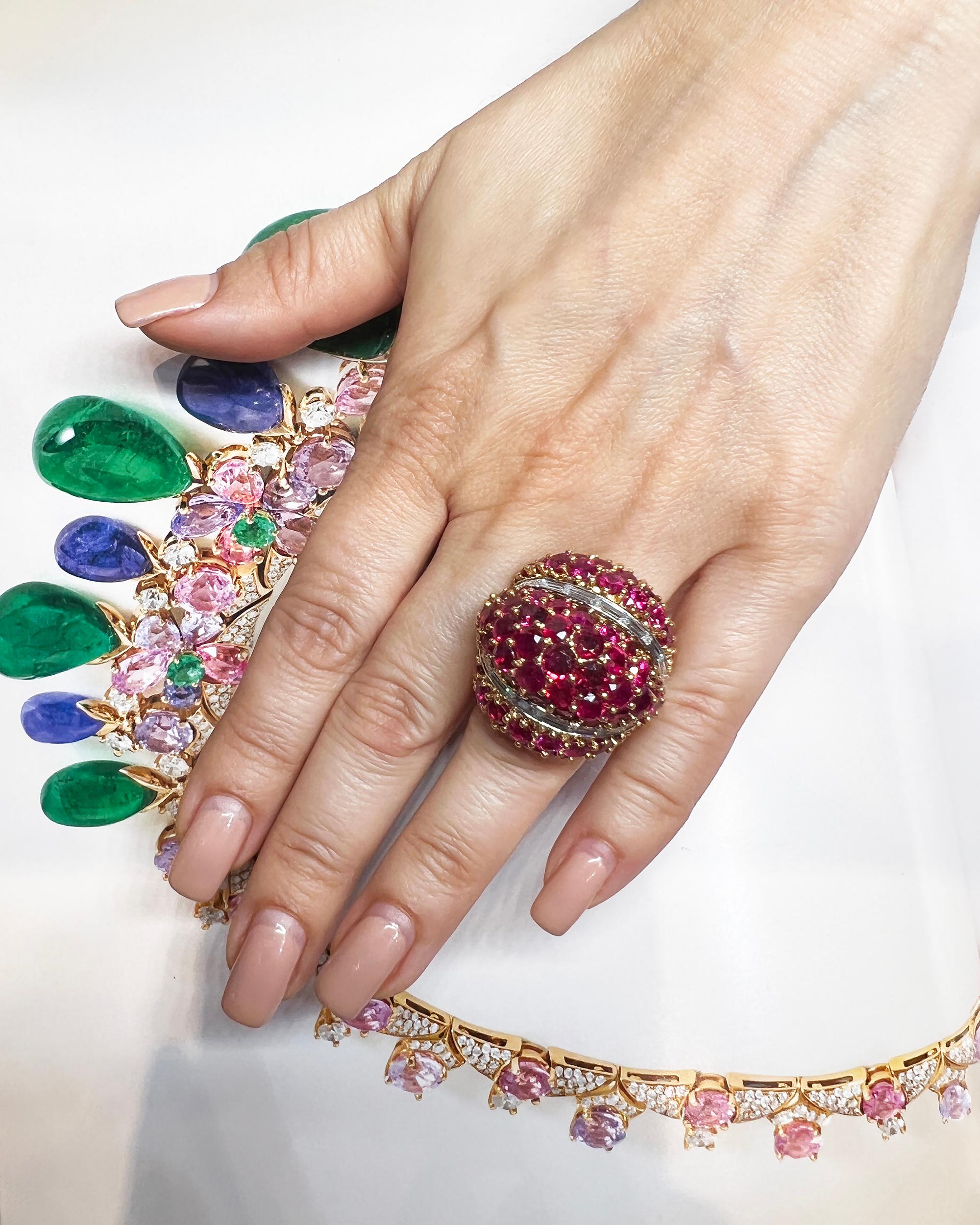 Women's David Webb Ruby Diamond Cocktail Ring