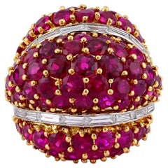 David Webb Ruby Diamond Cocktail Ring