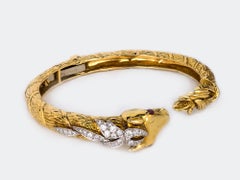 David Webb Ruby and Diamond Horse Bangle