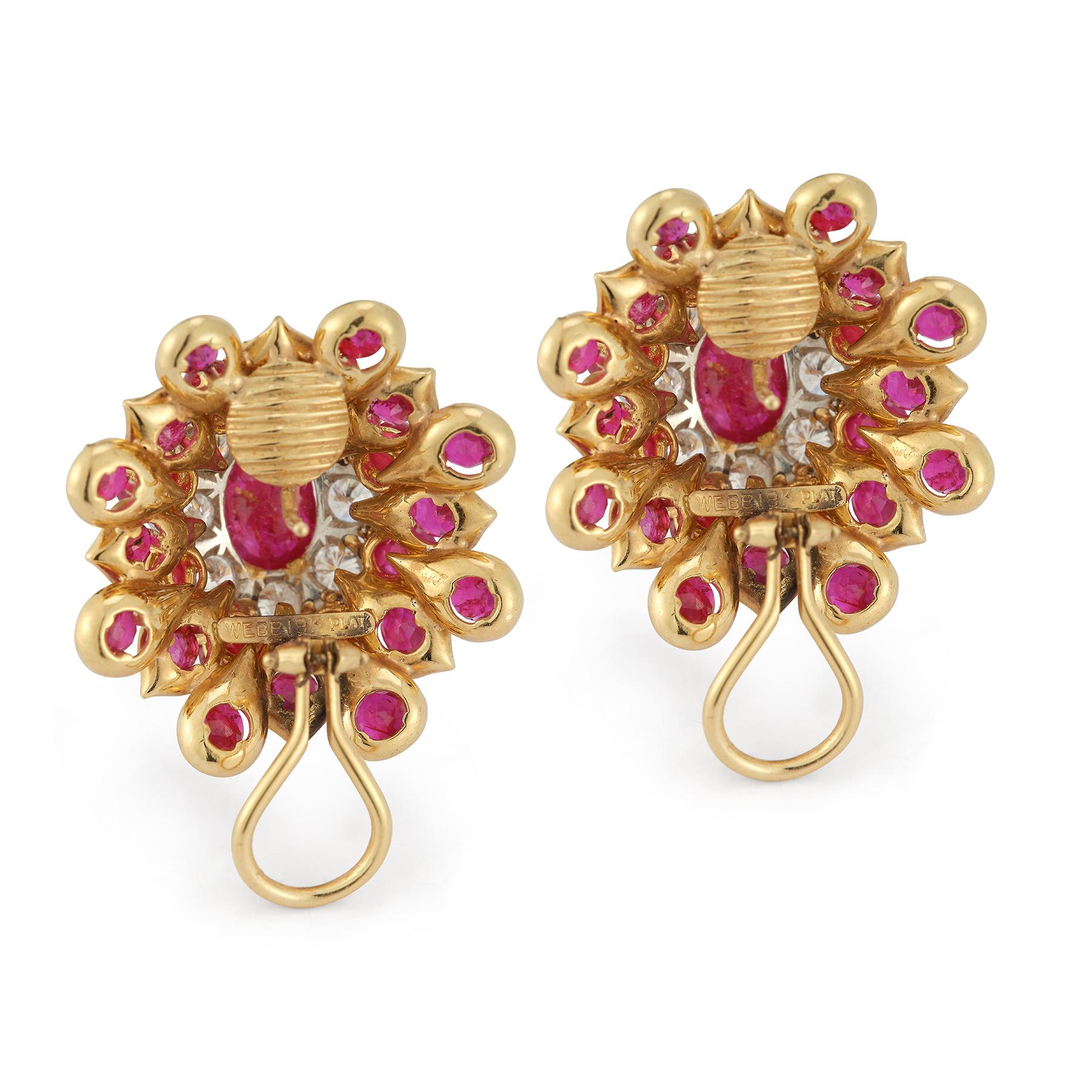 David Webb Ruby Earrings In Excellent Condition For Sale In New York, NY