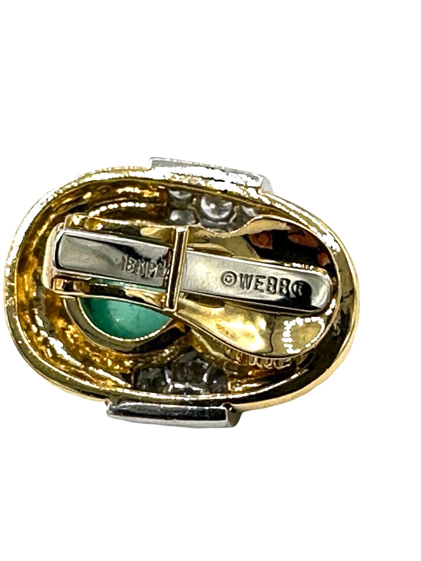 Women's or Men's David Webb Ruby Emerald and Diamond 18K Yellow Gold Earrings For Sale