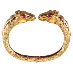 Bracelet manchette antilope en or rubis de David David