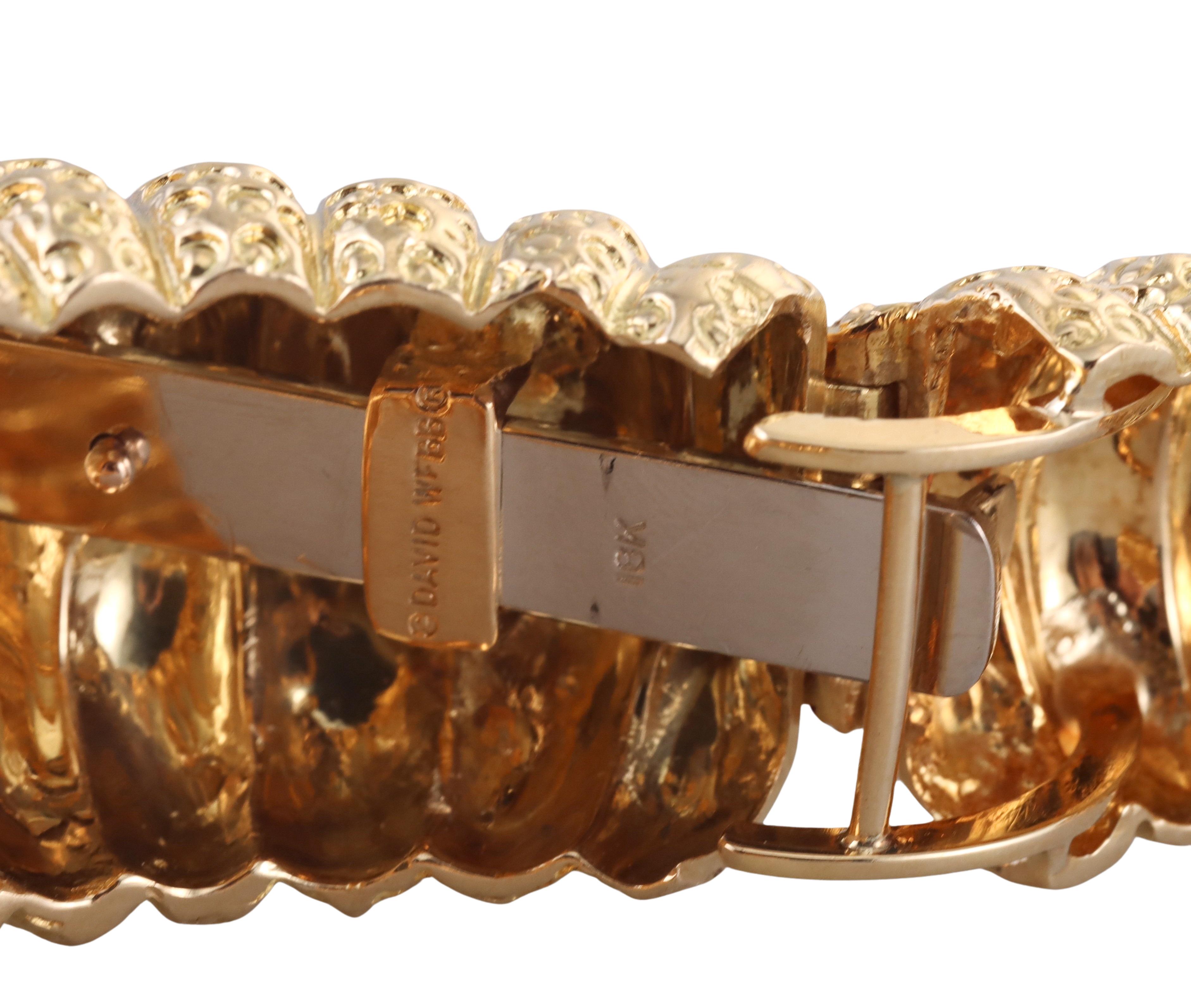 David Webb Sea Urchin Gold Cuff Bracelet For Sale 2