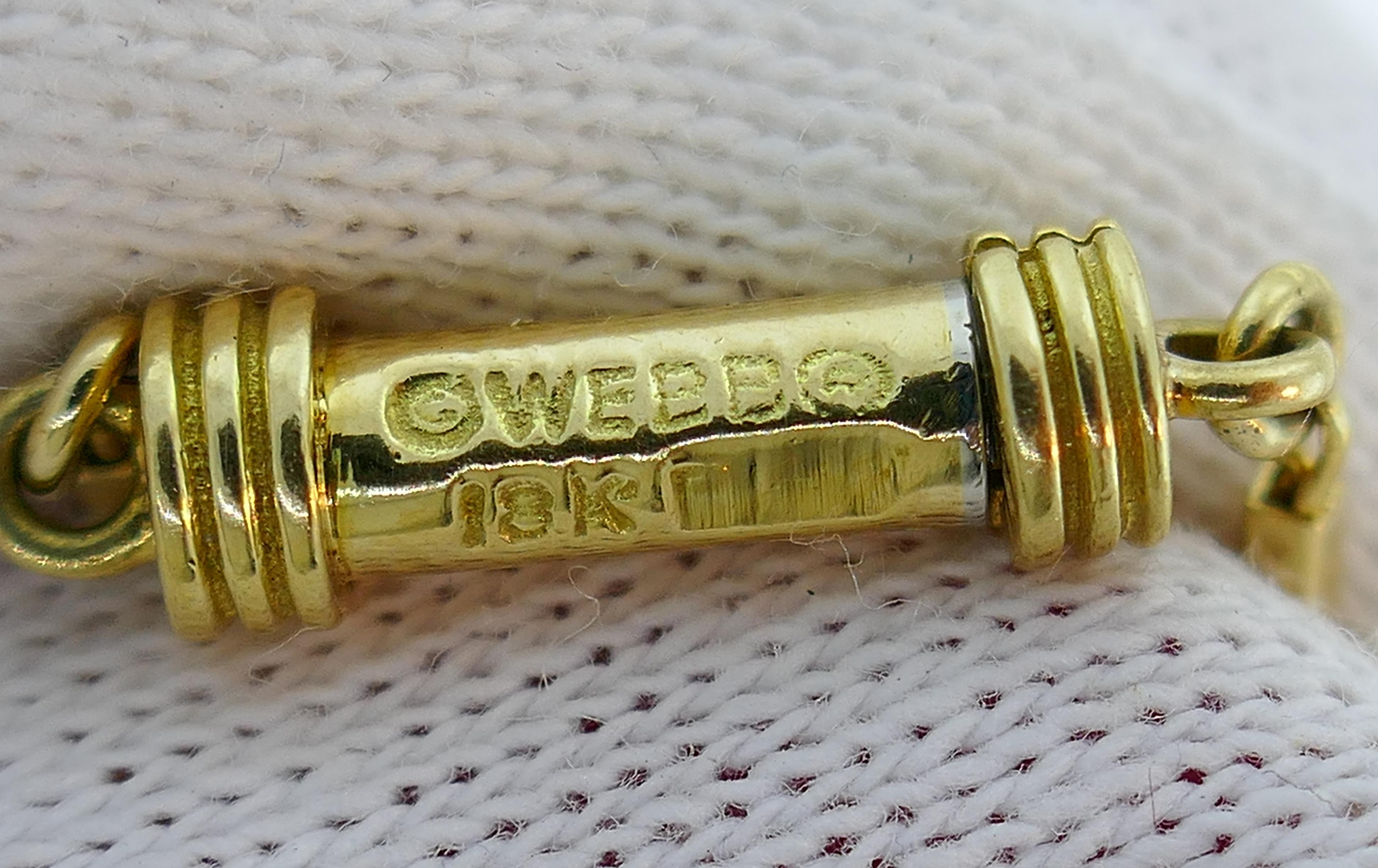 David Webb Station Necklace Cabochon 18k Gold Vintage Estate Jewelry 3