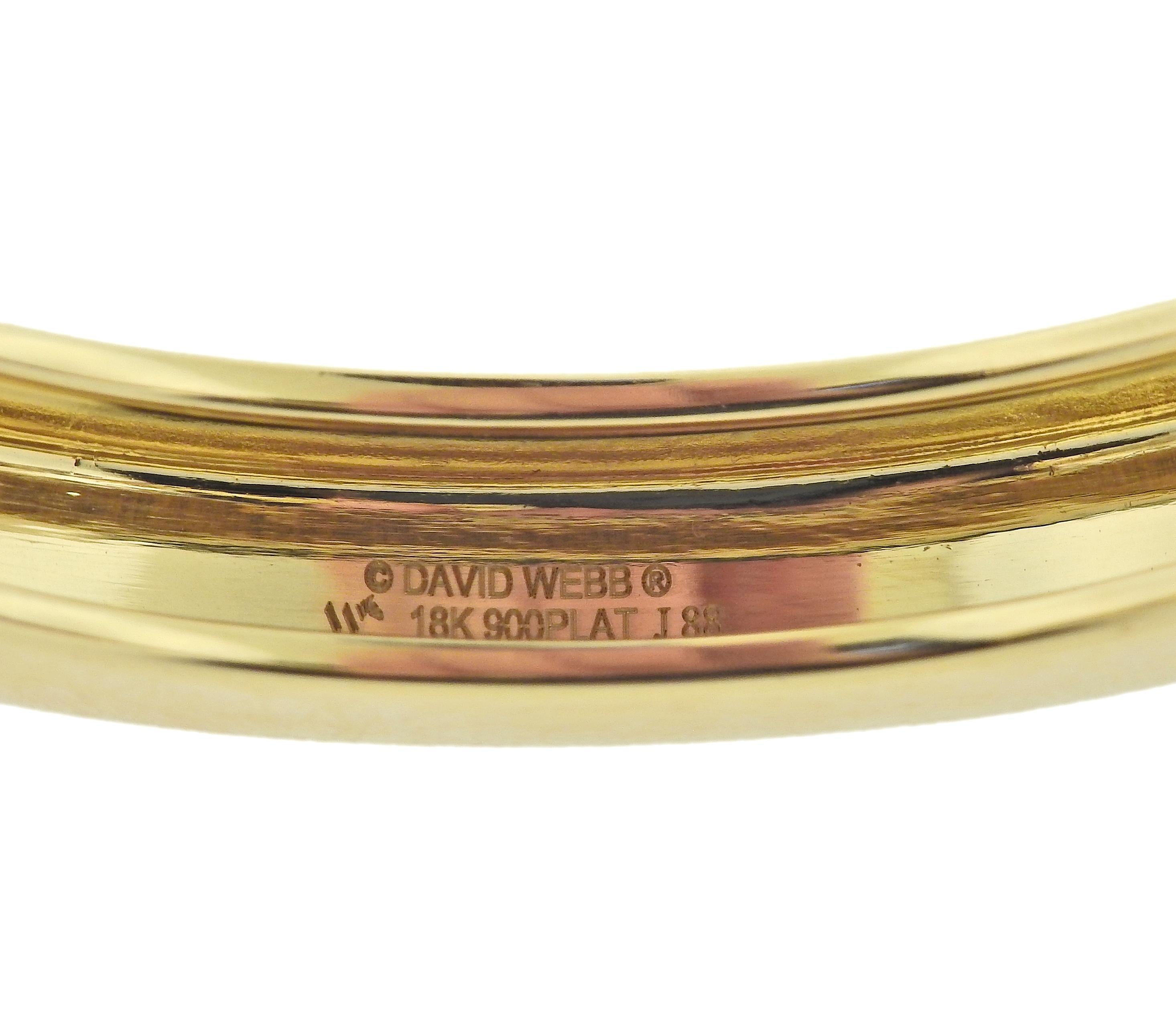 Women's David Webb Sugar Cube Diamond Platinum Gold Cuff Bracelet For Sale