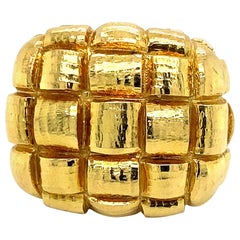 David Webb Textured 18 Karat Dome Ring
