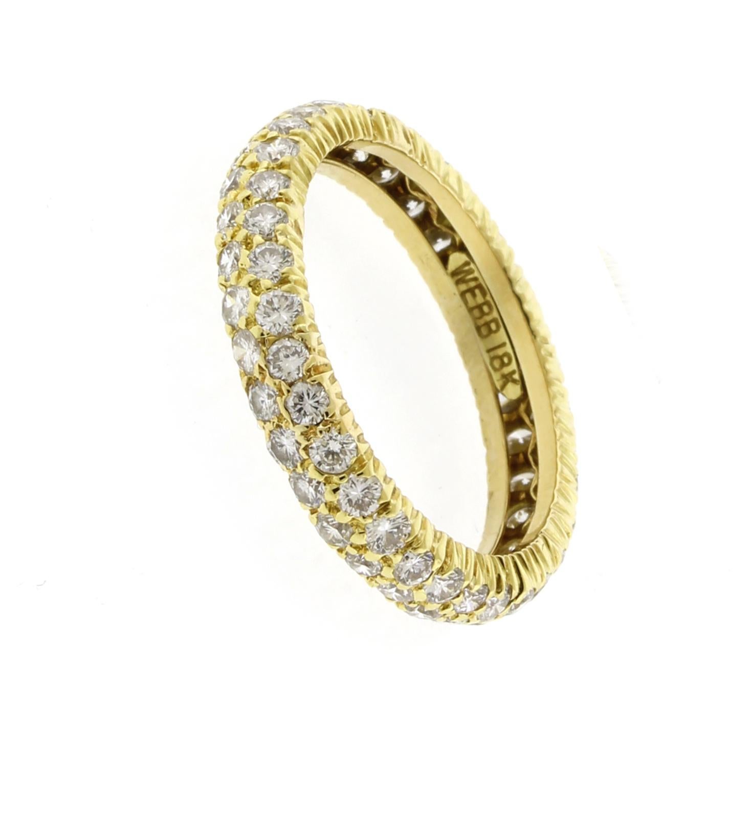 David Webb Texturiertes zweireihiges Diamantband (Brillantschliff) im Angebot