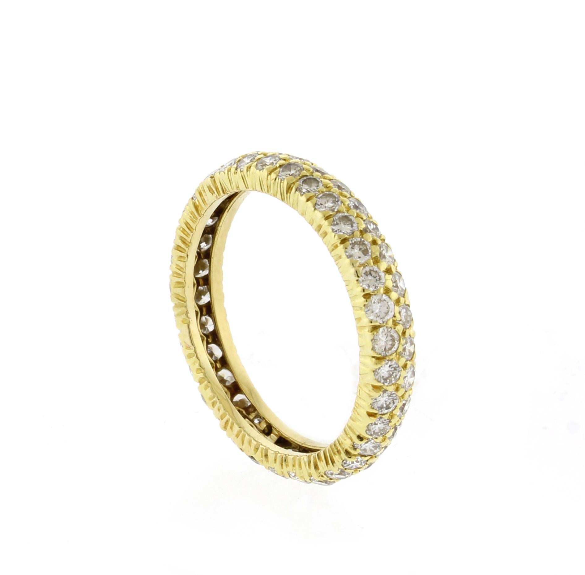 David Webb Texturiertes zweireihiges Diamantband im Zustand „Hervorragend“ im Angebot in Bethesda, MD