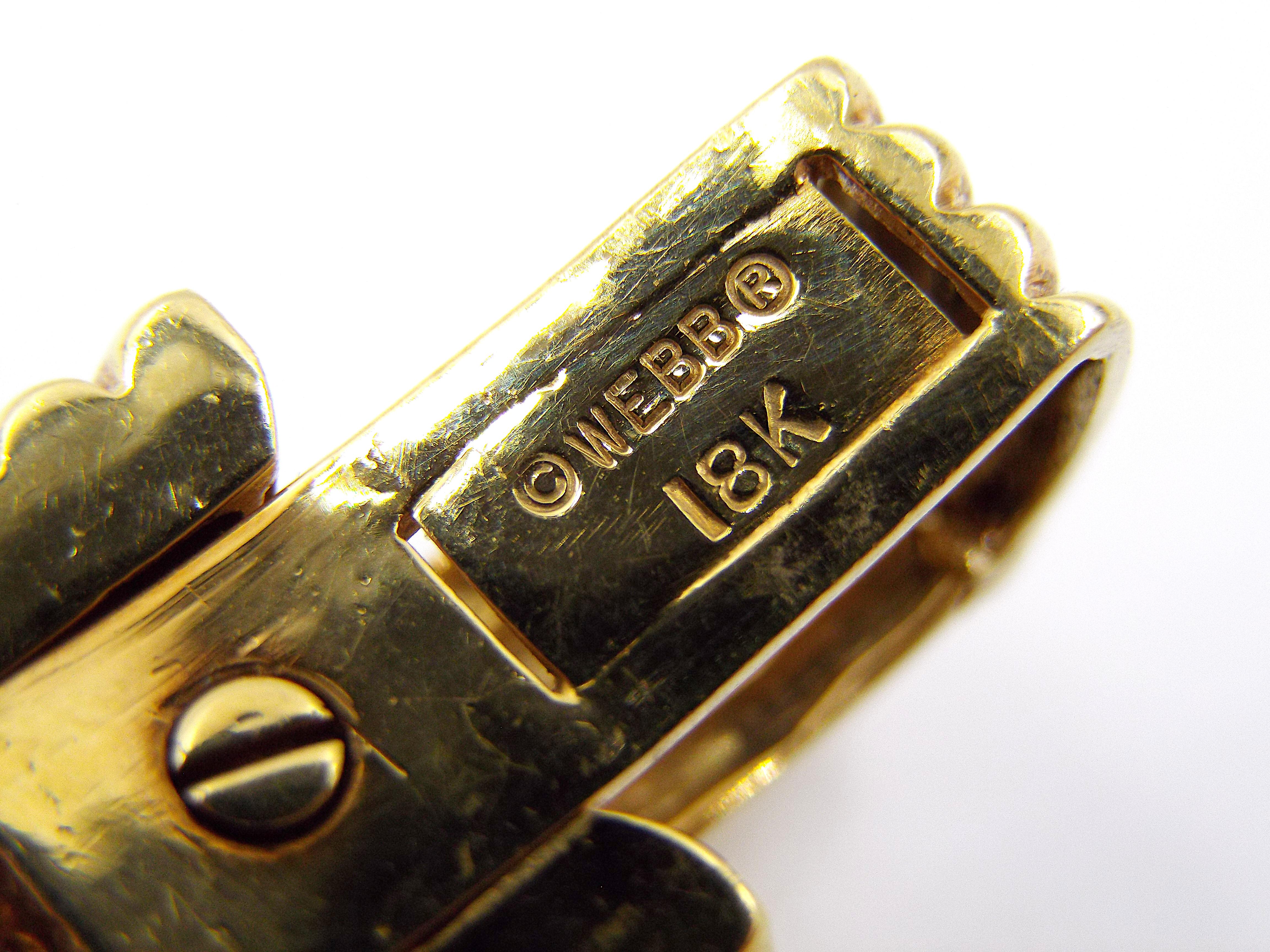 David Webb Bracelet à maillons en or jaune 18 carats avec œil de tigre Bon état - En vente à New York, NY