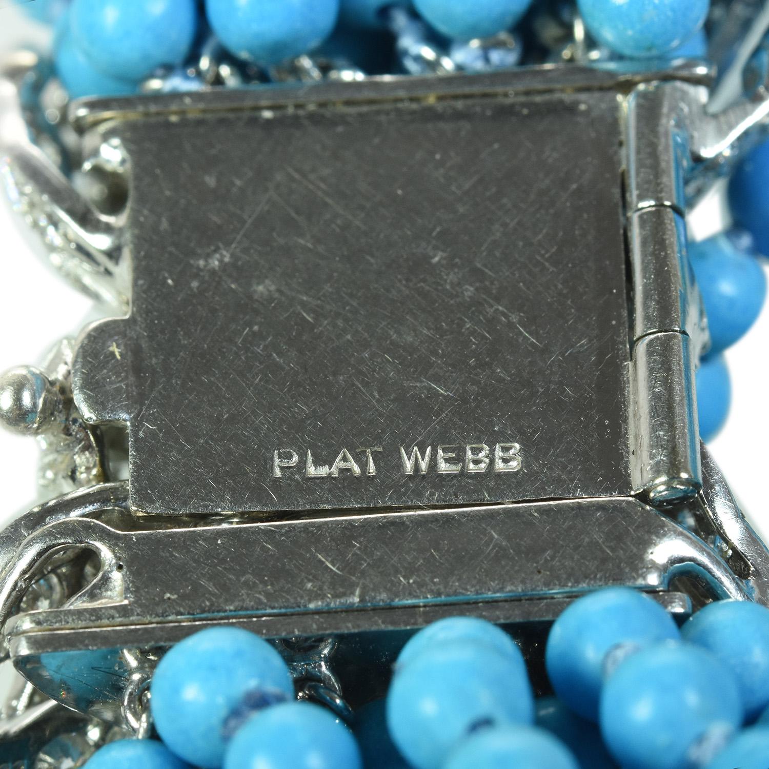 Modern David Webb Turquoise and Diamond Bracelet