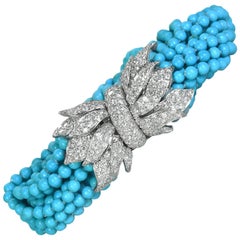 David Webb Turquoise and Diamond Bracelet