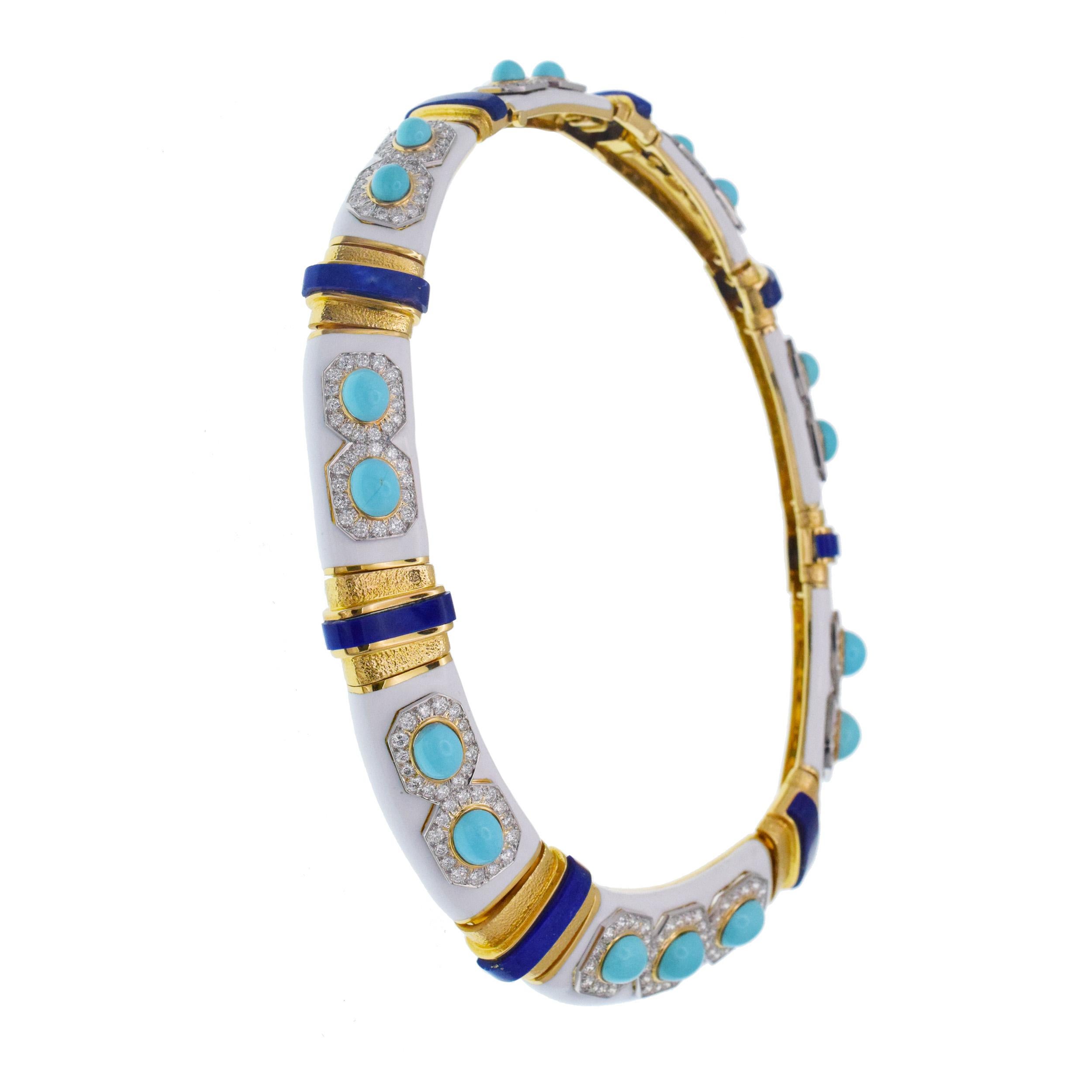 David Webb Türkis Lapislazuli Diamant-Halskette (Künstler*in) im Angebot