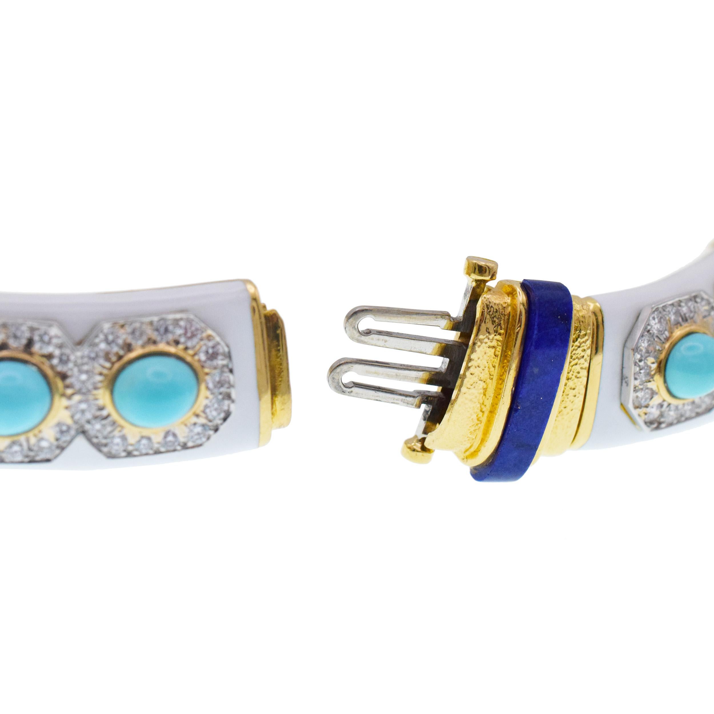 David Webb Türkis Lapislazuli Diamant-Halskette im Angebot 1