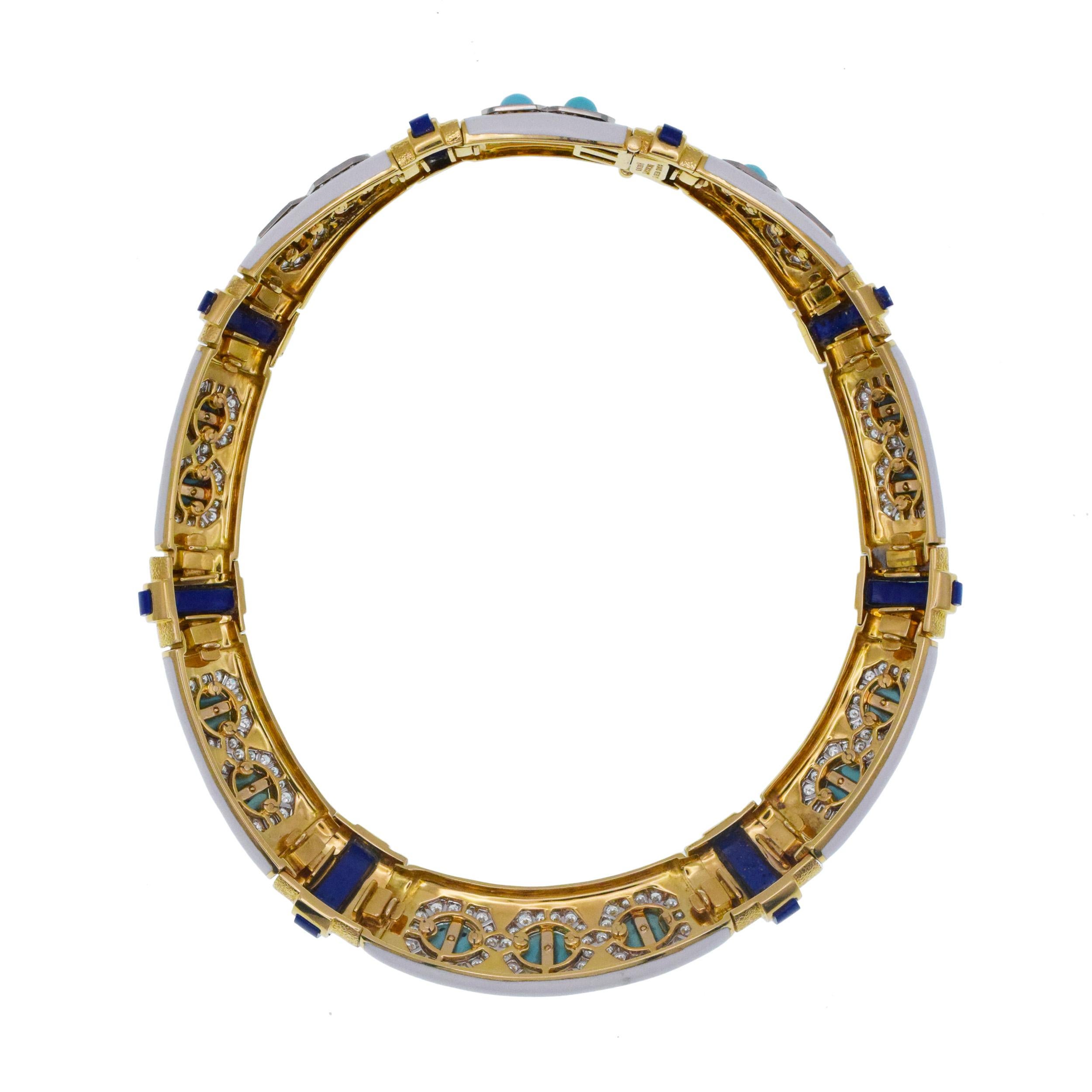 David Webb Türkis Lapislazuli Diamant-Halskette im Angebot 3