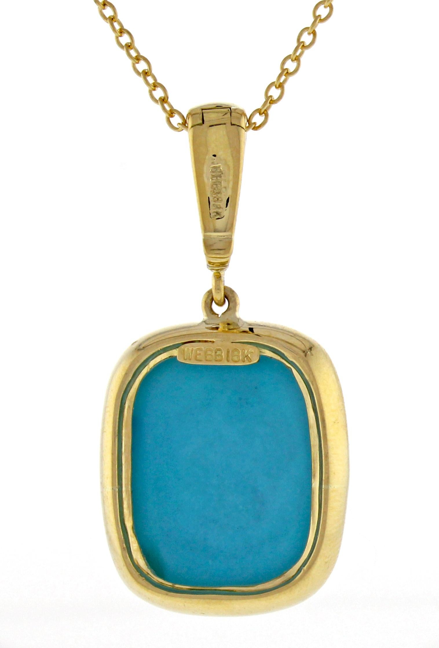 Women's or Men's David Webb Turquoise Pendant Necklace