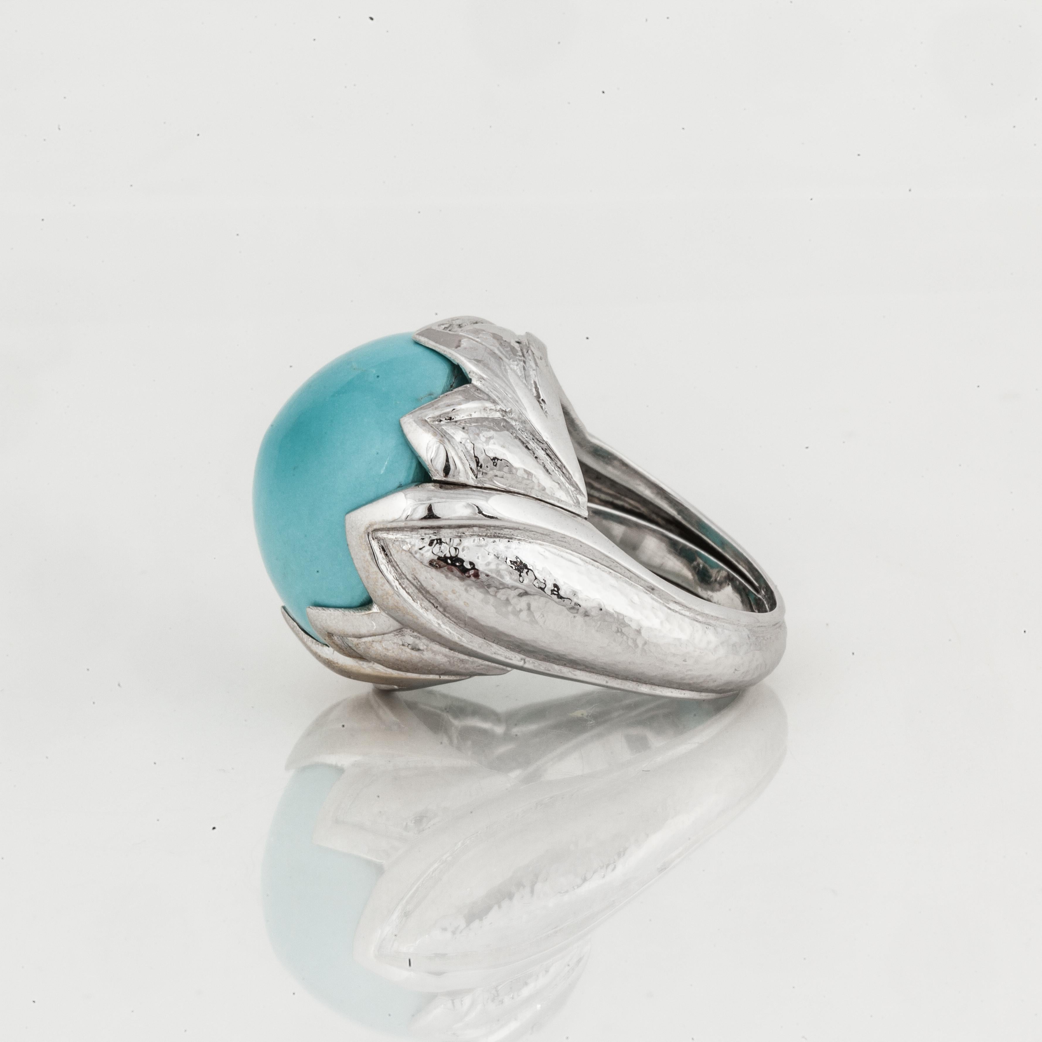 Women's or Men's David Webb Turquoise Ring
