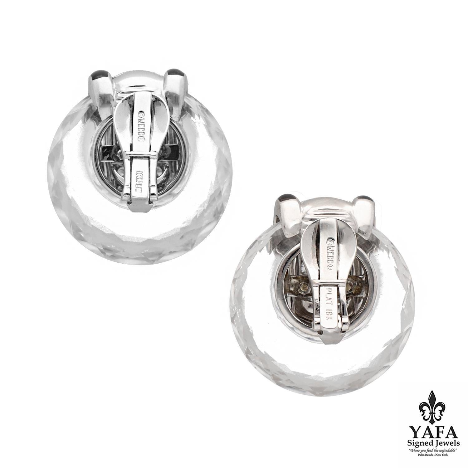 DAVID WEBB Tuxedo Ear Clips In Excellent Condition For Sale In New York, NY